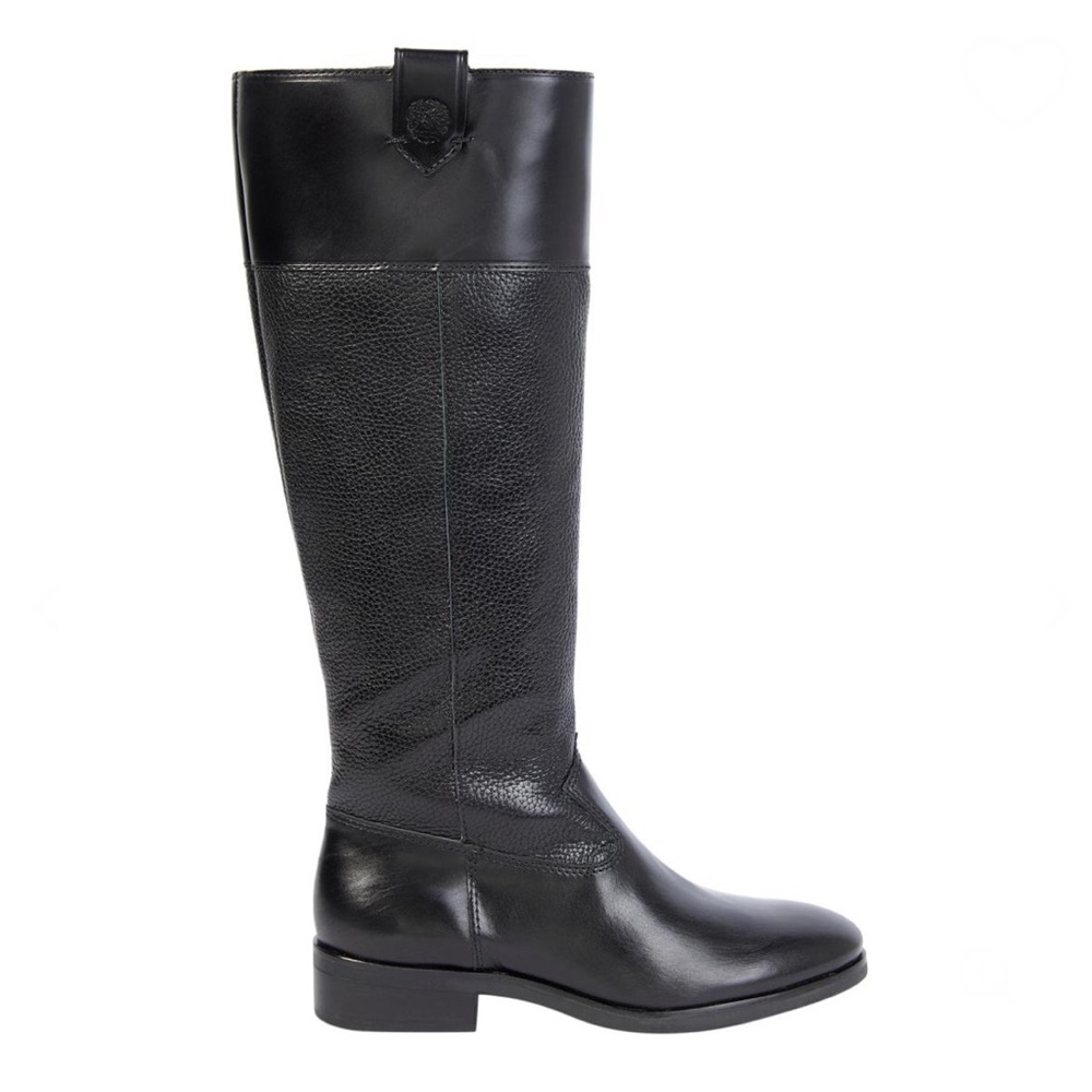 Vince Camuto Black Tall Leather Riding Boots Minimal Classic Quiet Luxury 6.5